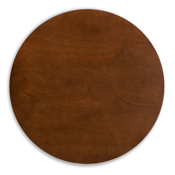 Alana Walnut Brown Finished Round Wood Dining Table